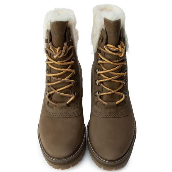 TIMBERLAND Women's Courmayeur Valley 6-Inch Waterproof Faux-Fur Boot (Olive) - Picture 4 of 5